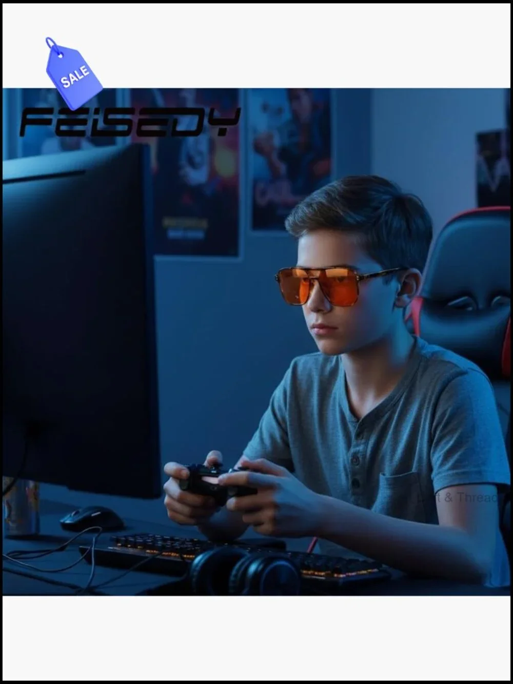 Blue Light Blocking Glasses for Computer Gaming Anti Eyestrain Sleep Glasses